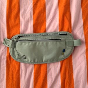 Sleek Blue Green RFID Running Belt Waist Bag